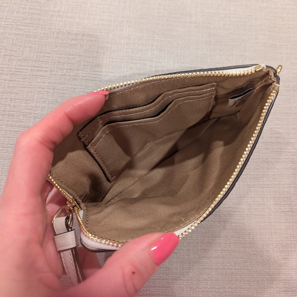 Coach Embossed White Wristlet with Gold Accents - Picture 2 of 2